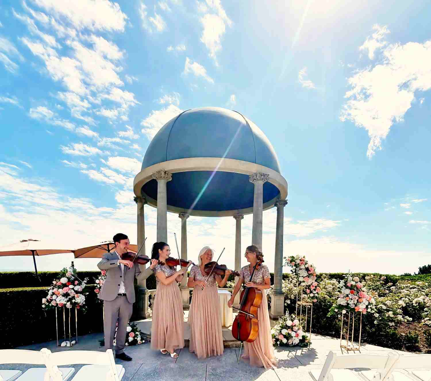 Strings Attached Quartet Hydro hotel 2025-100kb Violinist for hire Strings Attached Violins